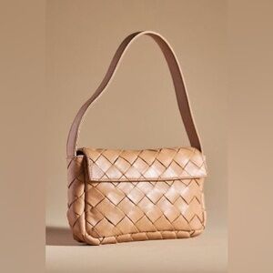 Anthropologie Woven Leather Shoulder Bag